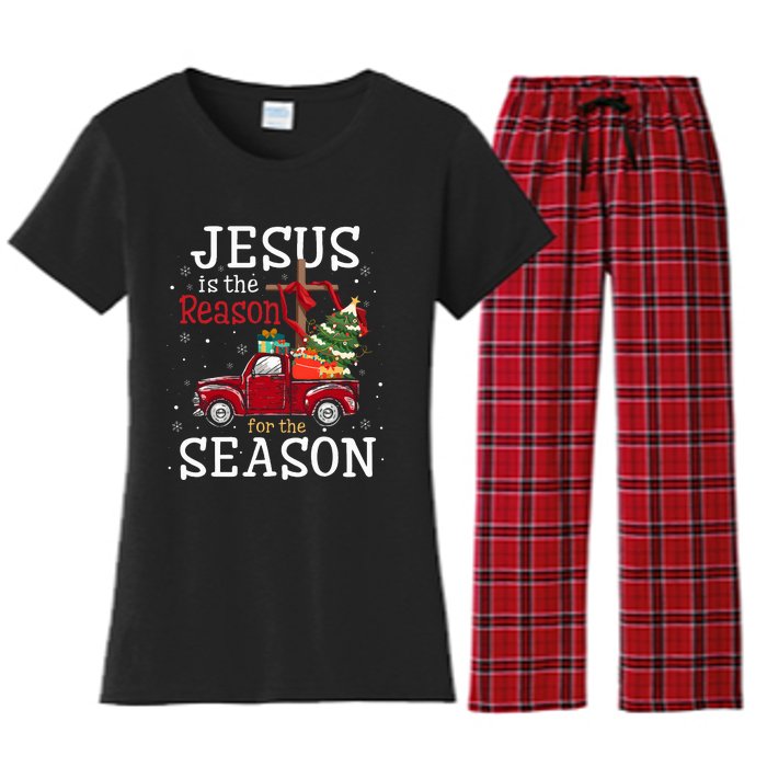 Jesus Is The Reason For The Season Christian Faith Christmas Women's Flannel Pajama Set