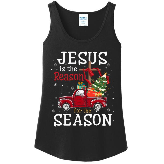 Jesus Is The Reason For The Season Christian Faith Christmas Ladies Essential Tank