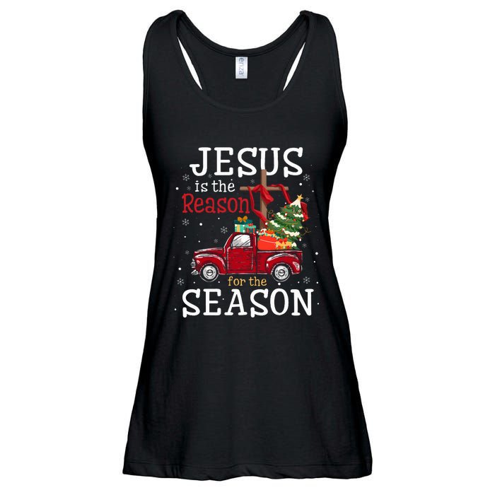 Jesus Is The Reason For The Season Christian Faith Christmas Ladies Essential Flowy Tank