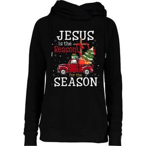 Jesus Is The Reason For The Season Christian Faith Christmas Womens Funnel Neck Pullover Hood