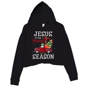 Jesus Is The Reason For The Season Christian Faith Christmas Crop Fleece Hoodie