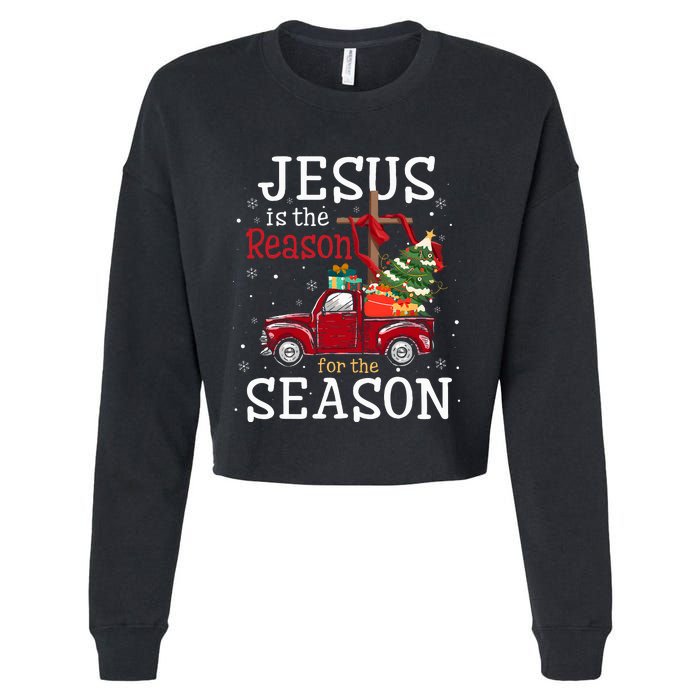 Jesus Is The Reason For The Season Christian Faith Christmas Cropped Pullover Crew