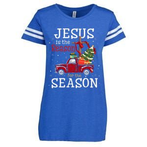 Jesus Is The Reason For The Season Christian Faith Christmas Enza Ladies Jersey Football T-Shirt