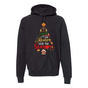 Jesus Is The Reason For The Season Christian Faith Christmas Premium Hoodie