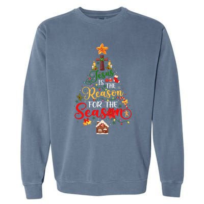 Jesus Is The Reason For The Season Christian Faith Christmas Garment-Dyed Sweatshirt