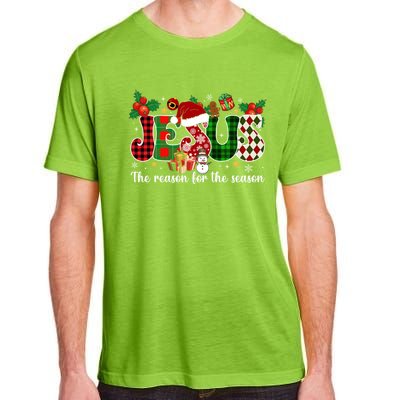 Jesus Is The Reason For The Season Christian Candy Cane Xmas Gift Adult ChromaSoft Performance T-Shirt