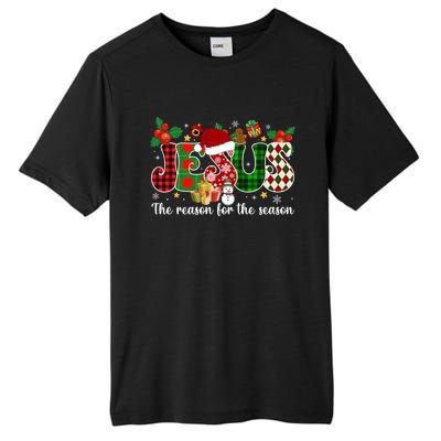 Jesus Is The Reason For The Season Christian Candy Cane Xmas Gift Tall Fusion ChromaSoft Performance T-Shirt