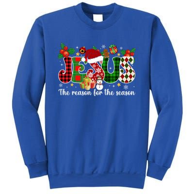 Jesus Is The Reason For The Season Christian Candy Cane Xmas Gift Sweatshirt