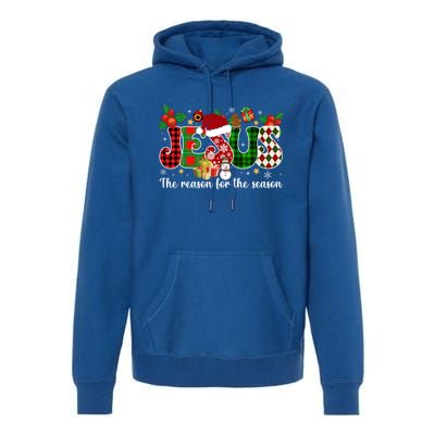 Jesus Is The Reason For The Season Christian Candy Cane Xmas Gift Premium Hoodie