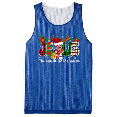 Jesus Is The Reason For The Season Christian Candy Cane Xmas Gift Mesh Reversible Basketball Jersey Tank