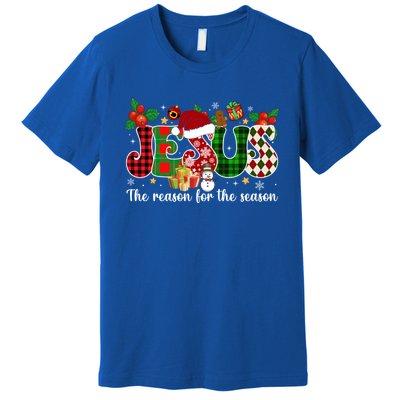 Jesus Is The Reason For The Season Christian Candy Cane Xmas Gift Premium T-Shirt