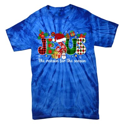 Jesus Is The Reason For The Season Christian Candy Cane Xmas Gift Tie-Dye T-Shirt