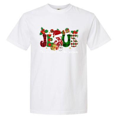 Jesus Is The Reason For The Season Christian Candy Cane Xmas Gift Garment-Dyed Heavyweight T-Shirt