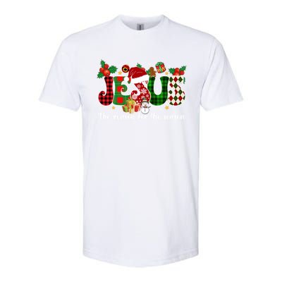 Jesus Is The Reason For The Season Christian Candy Cane Xmas Gift Softstyle CVC T-Shirt