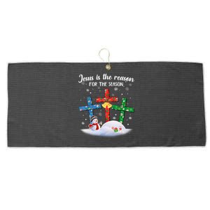 Jesus Is The Reason For The Season Christian Christmas Gift Large Microfiber Waffle Golf Towel