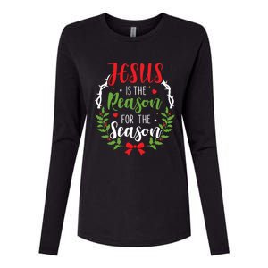 Jesus Is The Reason For The Season Christian Christmas Gift Womens Cotton Relaxed Long Sleeve T-Shirt