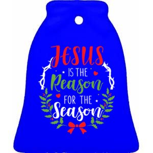 Jesus Is The Reason For The Season Christian Christmas Gift Ceramic Bell Ornament