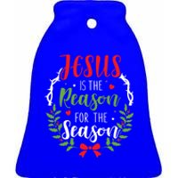 Jesus Is The Reason For The Season Christian Christmas Gift Ceramic Bell Ornament