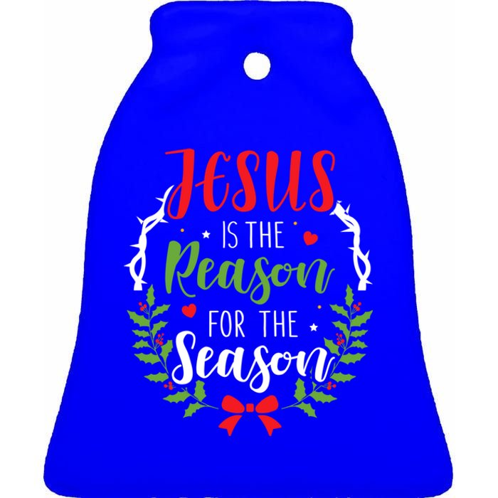 Jesus Is The Reason For The Season Christian Christmas Gift Ceramic Bell Ornament