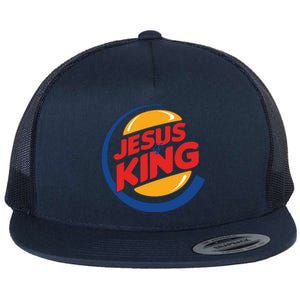 Jesus Is The King Logo Flat Bill Trucker Hat