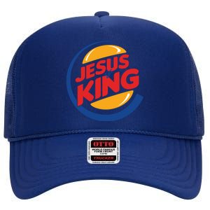 Jesus Is The King Logo High Crown Mesh Back Trucker Hat