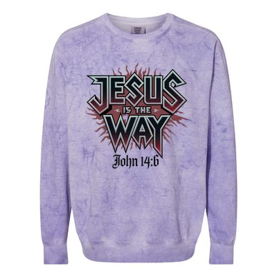 Jesus Is The Way John 146 Bold Design Colorblast Crewneck Sweatshirt