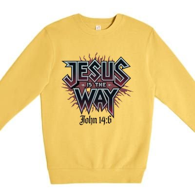 Jesus Is The Way John 146 Bold Design Premium Crewneck Sweatshirt