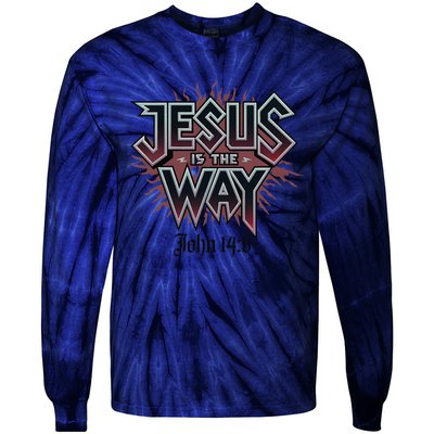 Jesus Is The Way John 146 Bold Design Tie-Dye Long Sleeve Shirt