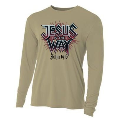 Jesus Is The Way John 146 Bold Design Cooling Performance Long Sleeve Crew