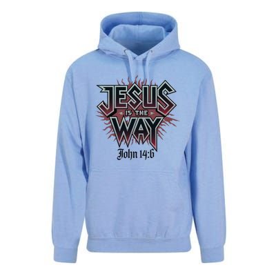 Jesus Is The Way John 146 Bold Design Unisex Surf Hoodie