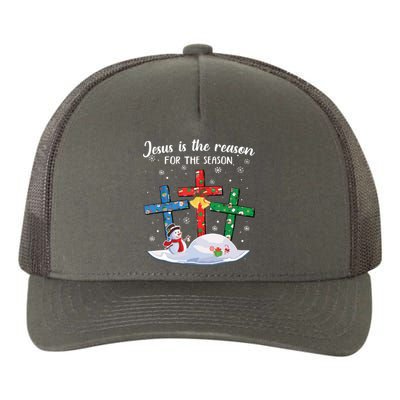 Jesus Is The Reason For The Season Christian Christmas Xmas Yupoong Adult 5-Panel Trucker Hat