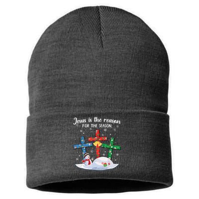 Jesus Is The Reason For The Season Christian Christmas Xmas Sustainable Knit Beanie