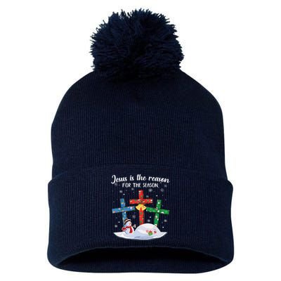 Jesus Is The Reason For The Season Christian Christmas Xmas Pom Pom 12in Knit Beanie