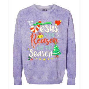 Jesus Is The Reason For The Season Ugly Christmas Sweater Great Gift Colorblast Crewneck Sweatshirt