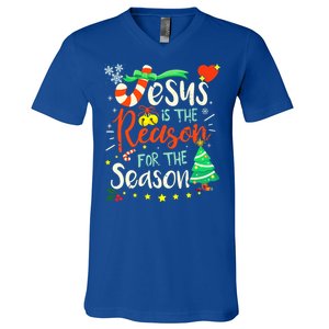 Jesus Is The Reason For The Season Ugly Christmas Sweater Great Gift V-Neck T-Shirt