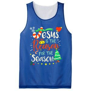 Jesus Is The Reason For The Season Ugly Christmas Sweater Great Gift Mesh Reversible Basketball Jersey Tank