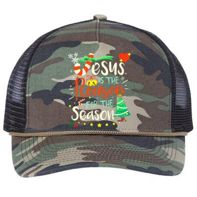 Jesus Is The Reason For The Season Ugly Christmas Sweater Great Gift Retro Rope Trucker Hat Cap