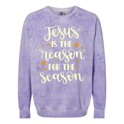 Jesus Is The Reason For The Season God Christmas Gift Colorblast Crewneck Sweatshirt