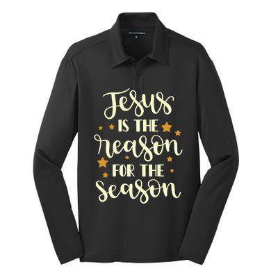 Jesus Is The Reason For The Season God Christmas Gift Silk Touch Performance Long Sleeve Polo