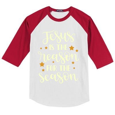 Jesus Is The Reason For The Season God Christmas Gift Kids Colorblock Raglan Jersey