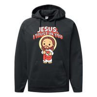 Jesus I Trust In You Divine Mercy Cute Catholic Performance Fleece Hoodie