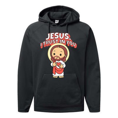 Jesus I Trust In You Divine Mercy Cute Catholic Performance Fleece Hoodie