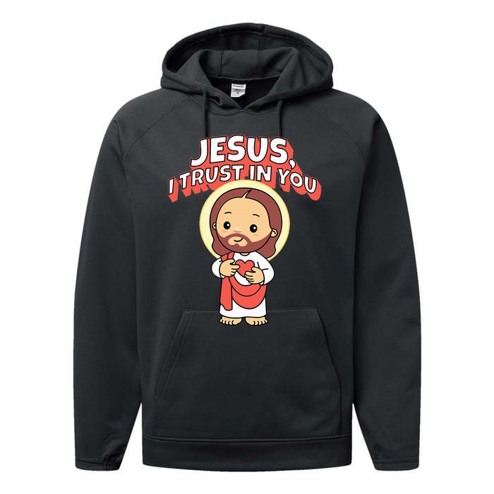 Jesus I Trust In You Divine Mercy Cute Catholic Performance Fleece Hoodie