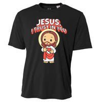 Jesus I Trust In You Divine Mercy Cute Catholic Cooling Performance Crew T-Shirt