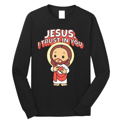 Jesus I Trust In You Divine Mercy Cute Catholic Long Sleeve Shirt