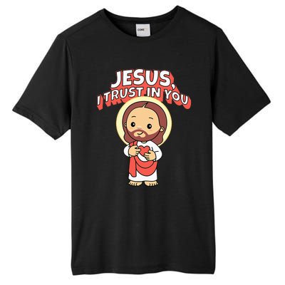 Jesus I Trust In You Divine Mercy Cute Catholic Tall Fusion ChromaSoft Performance T-Shirt