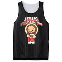 Jesus I Trust In You Divine Mercy Cute Catholic Mesh Reversible Basketball Jersey Tank