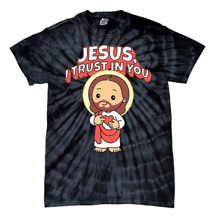 Jesus I Trust In You Divine Mercy Cute Catholic Tie-Dye T-Shirt