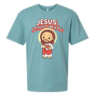 Jesus I Trust In You Divine Mercy Cute Catholic Sueded Cloud Jersey T-Shirt