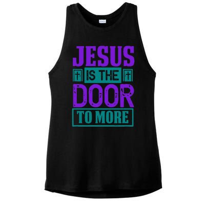 Jesus Is The Door To More Ladies PosiCharge Tri-Blend Wicking Tank